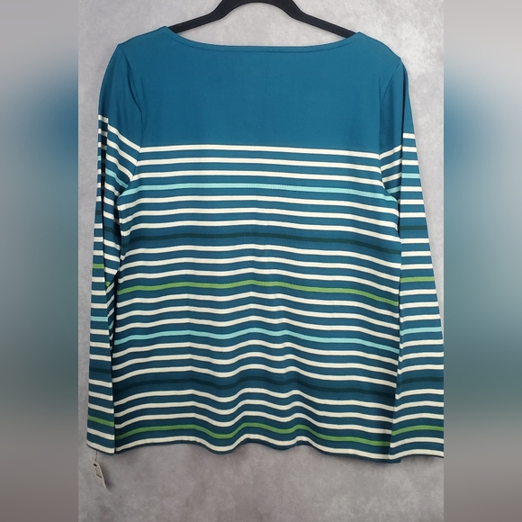 Talbots Authentic Talbots Tee - Slope Stripe Cotton Sweater Women Size M - Picture 2 of 10
